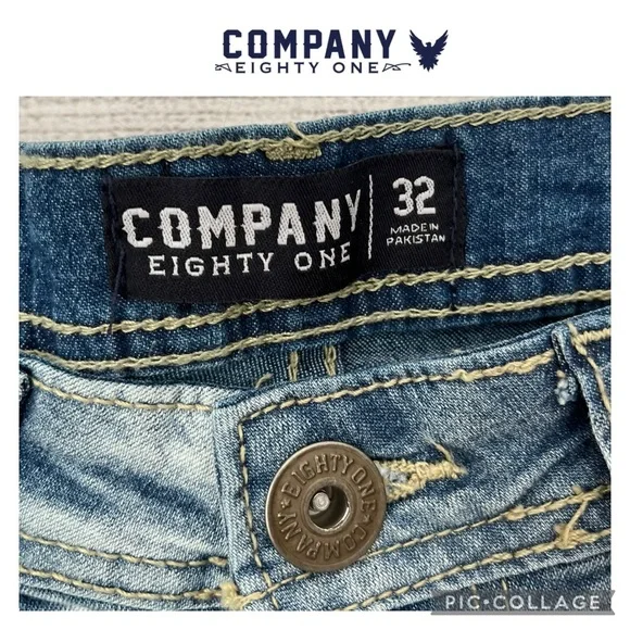 NEW COMPANY EIGHTY ONE CURRENT PREMIUM STRETCH DENIM SHORTS - Picture 4 of 6